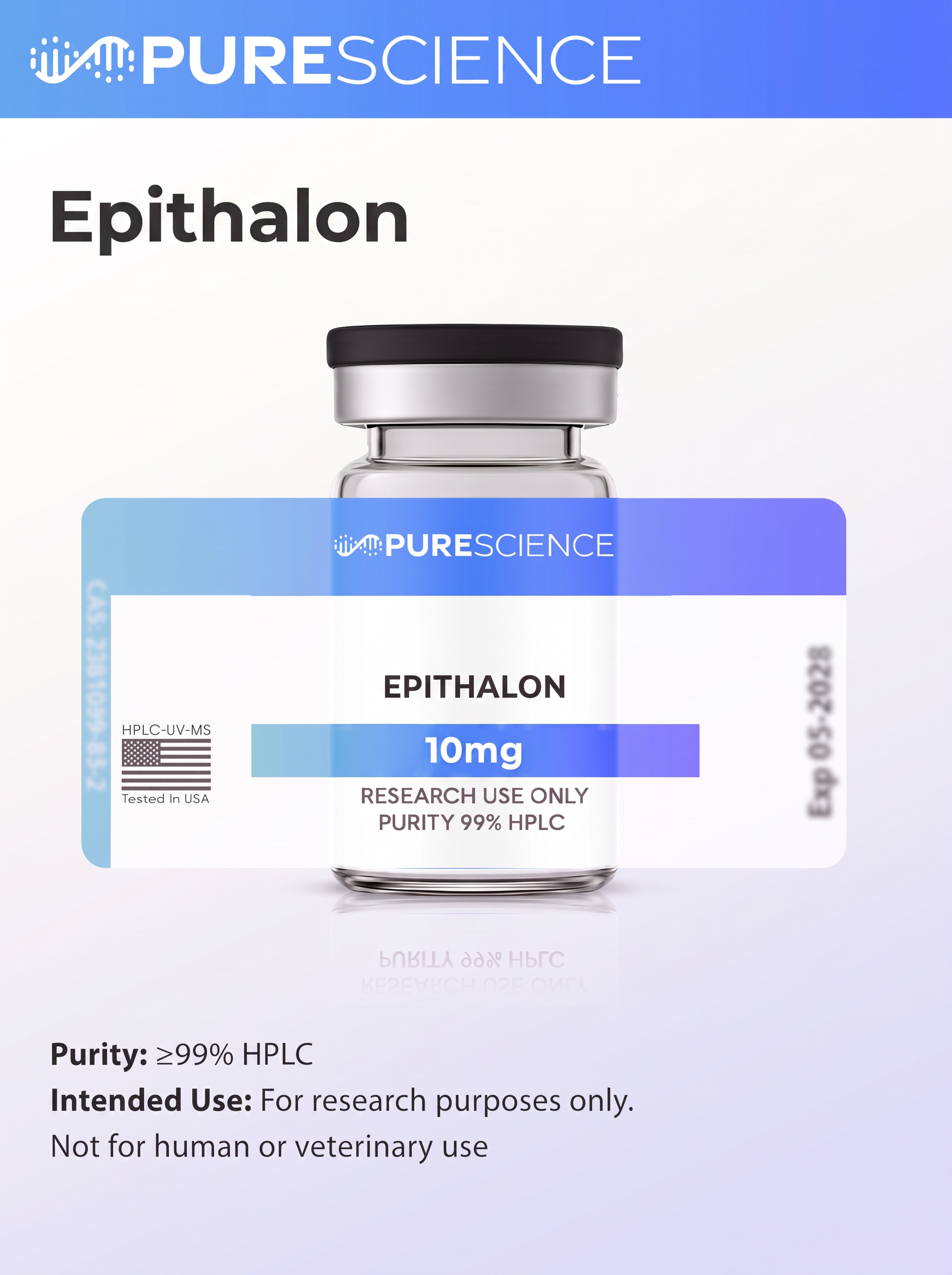 Epithalon research vial, research use only