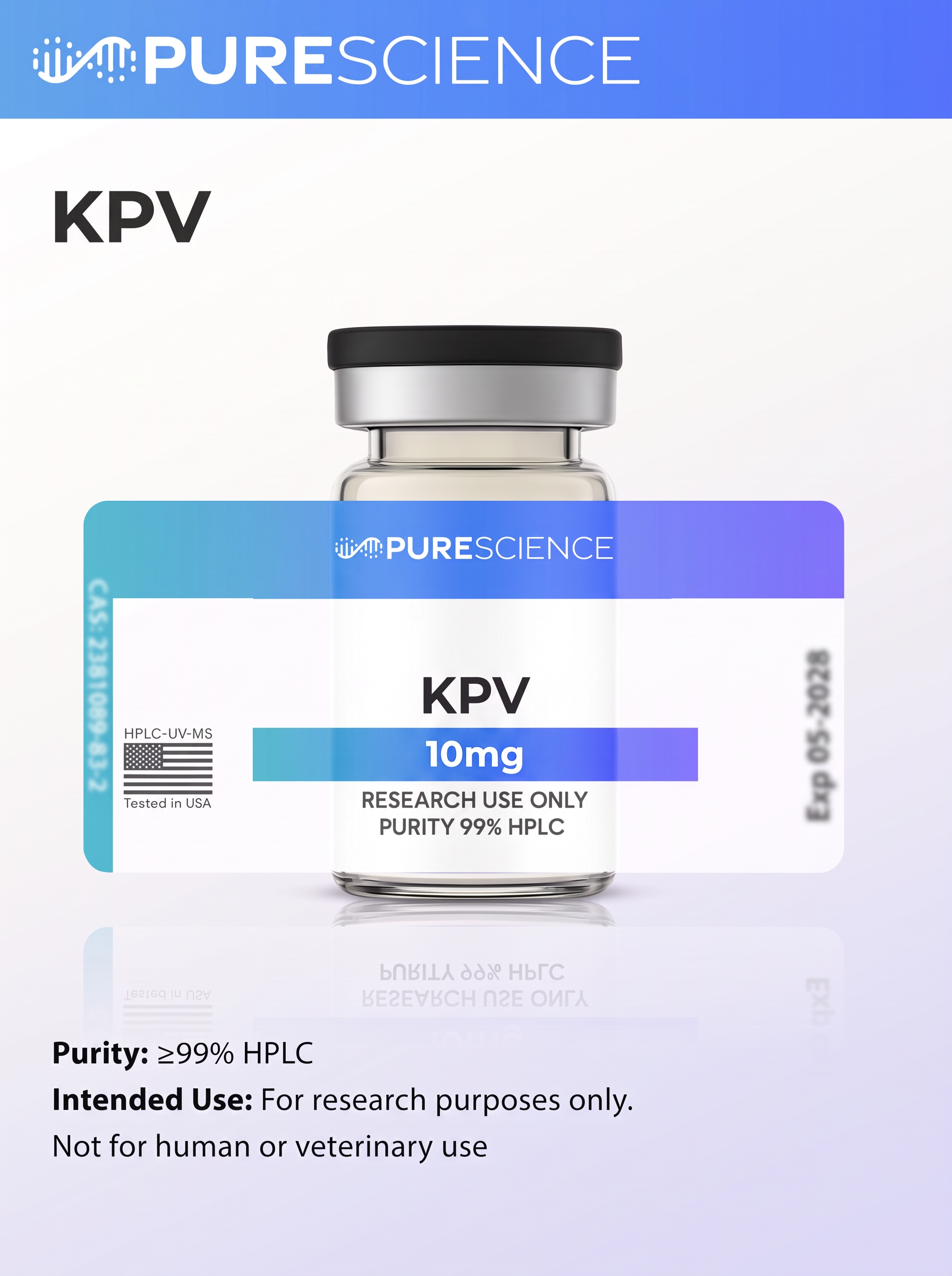 KPV research vial, research use only
