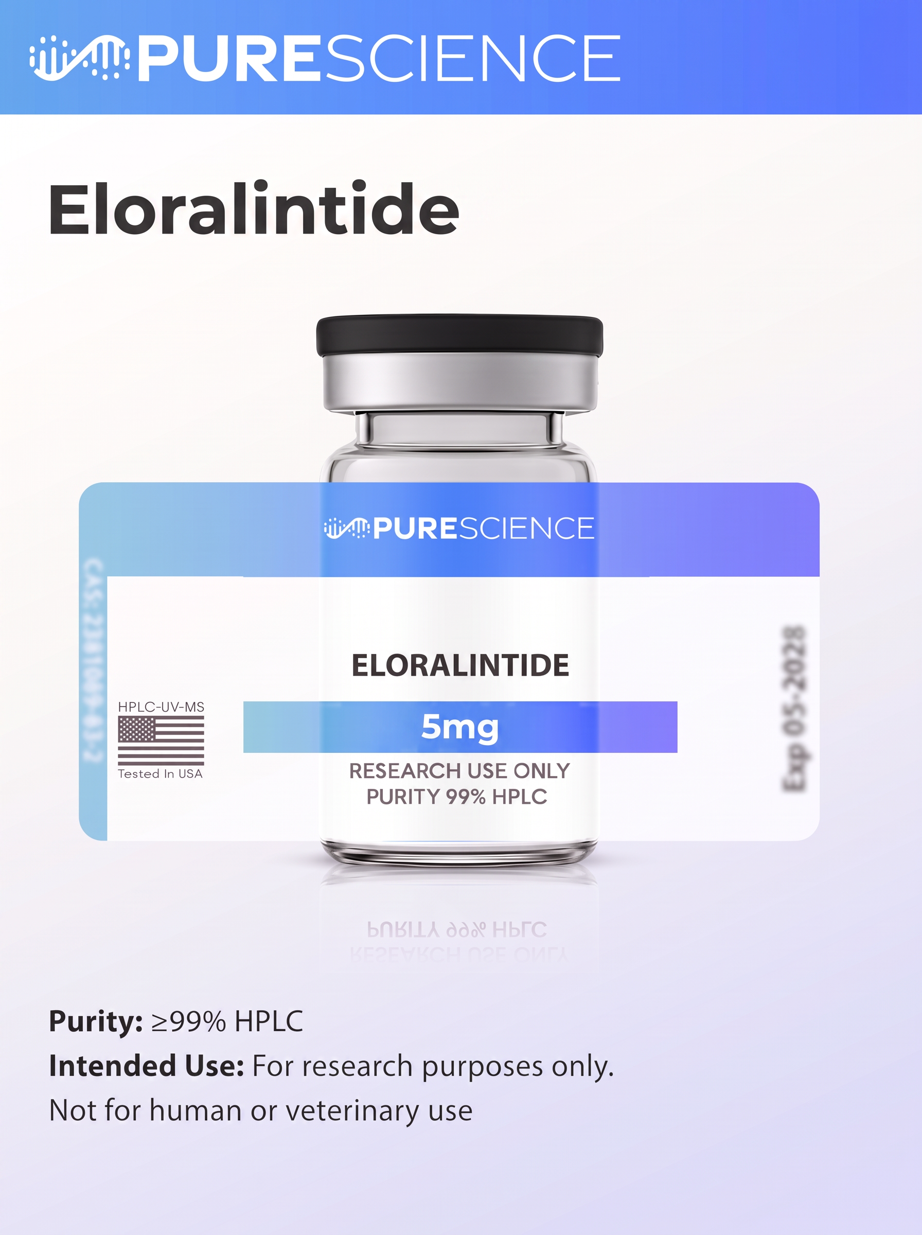 Eloralintide research vial, research use only