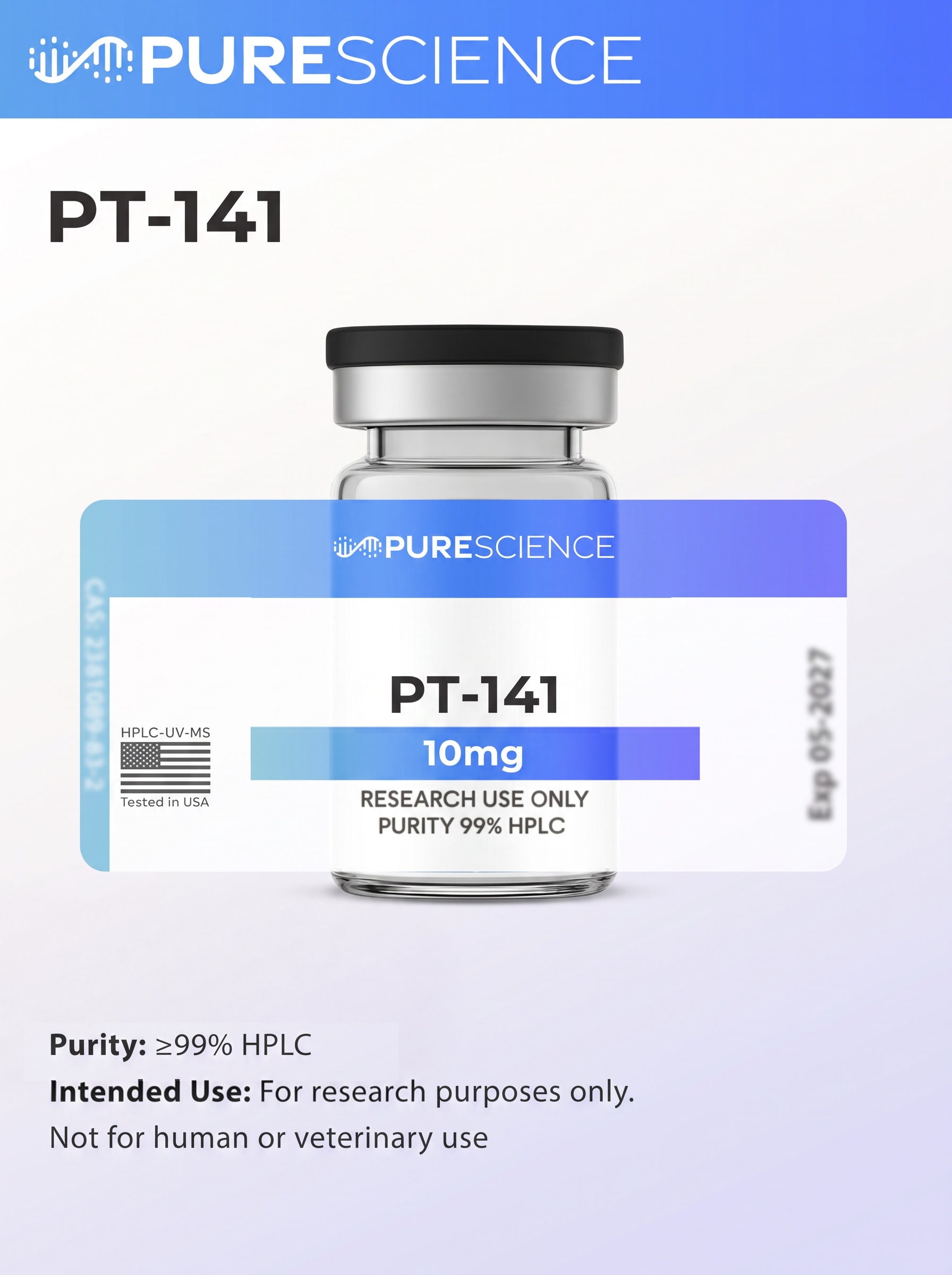 PT-141 research vial, research use only