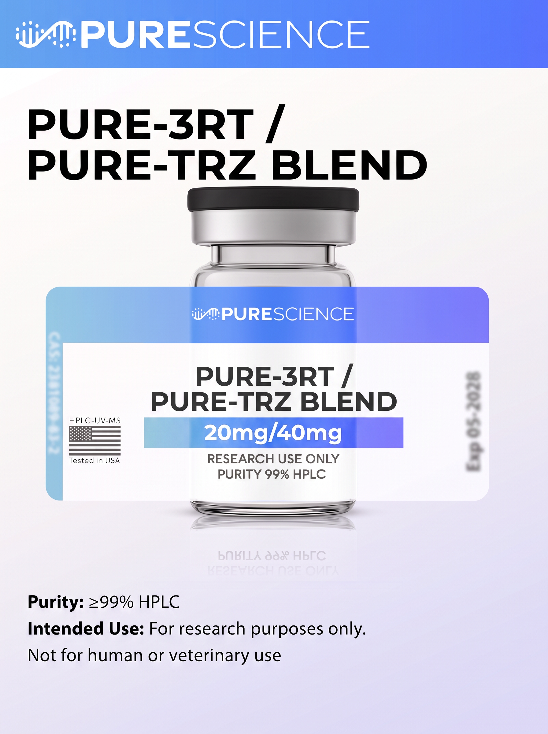 PURE-3RT / PURE-TRZ BLEND research vial, research use only